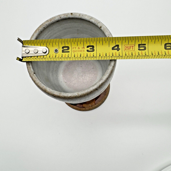 Studio Art Pottery Goblet Chalice Cup Textured Brown Black Stoneware Signed #1 - Picture 9 of 11